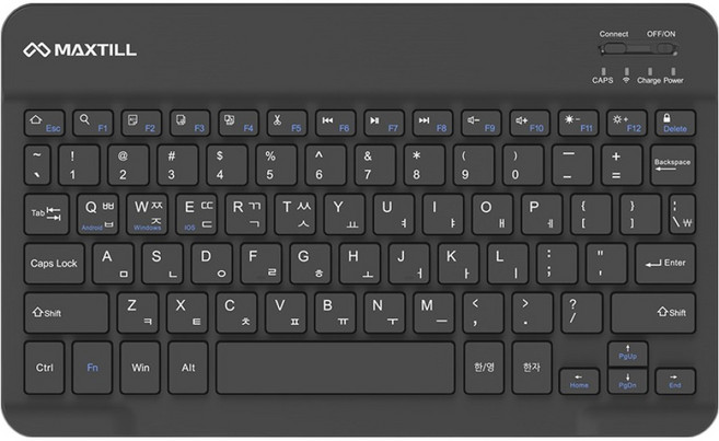 맥스틸 펜타그래프 블루투스 무선 텐키리스 키보드, GM-KB11M, 블랙, 제조사축