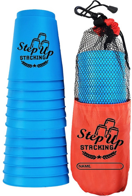 해피아이몰 가방형 스텝up 스피드 컵쌓기 12p 세트, 블루, 1세트