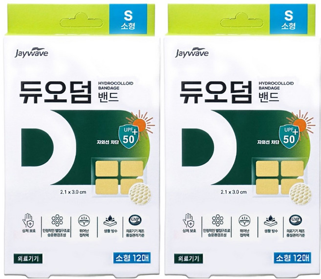 제이웨이브 듀오덤 밴드 소형 12p, 2개