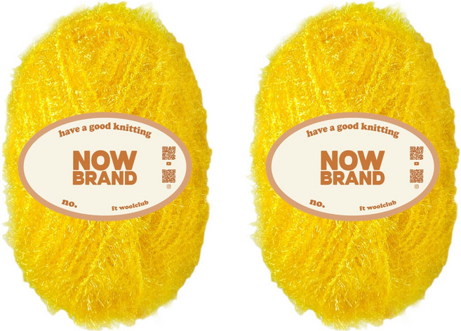 울클럽 NOWBRAND 초보자용 두꺼운 수세미실 80g, 722 진노랑, 2개