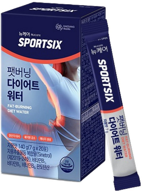 Nucare SPORTSIX 脂肪燃燒美體水 20條入, 1盒, 140g
