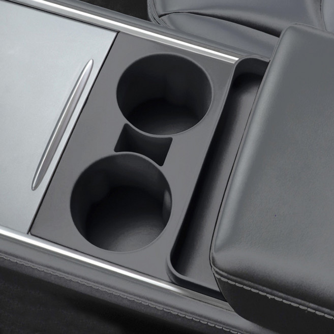 카에버 테슬라 전용 호환 먼지 방지 컵홀더 틈새 수납 패드, 그레이, 모델3 하이랜드