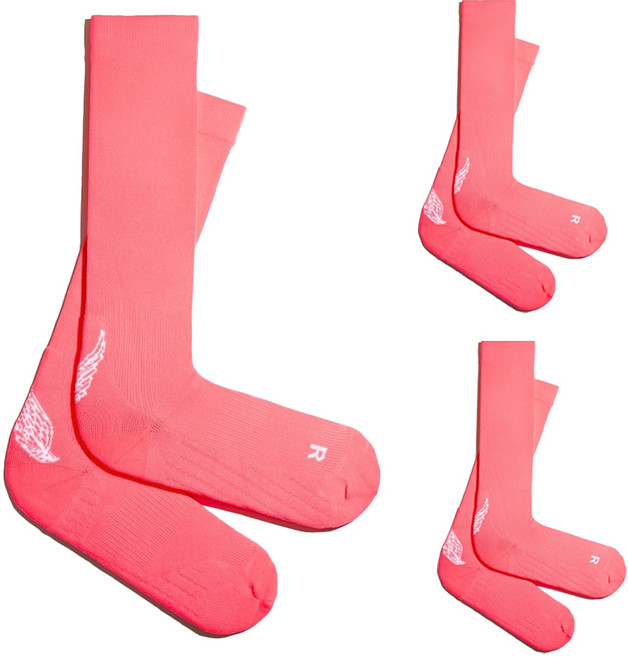 리투 블랙 윙 러닝 니 삭스, 핑크, 3개