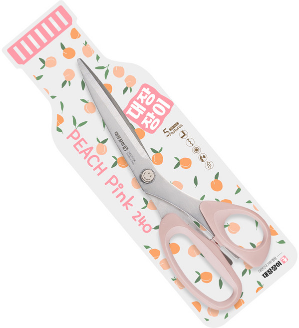 대장장이 긴날 실리콘 주방가위, 피치 핑크, 1개