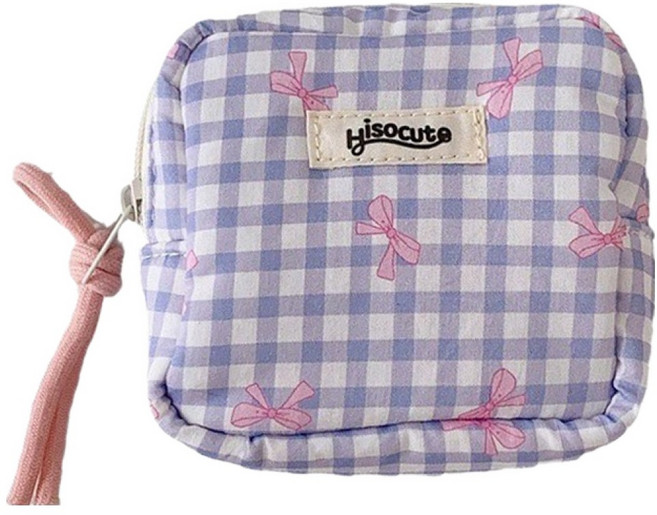 히소큐트 뷰레이터닷컴 체크 리본 미니 파우치