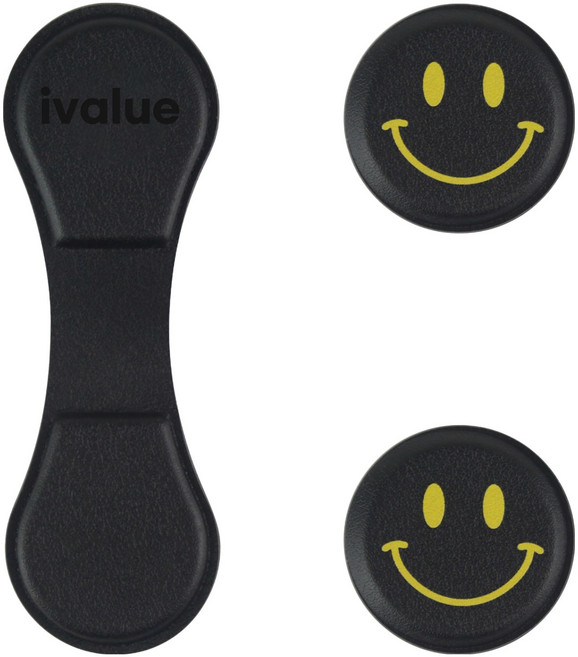 아이벨류 스마일 볼마커 2p + 마그넷 클립 세트, 블랙, 1세트