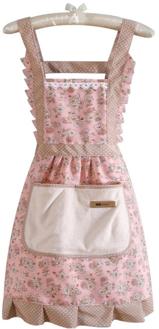 데이지 프릴 앞치마, 핑크, 1개