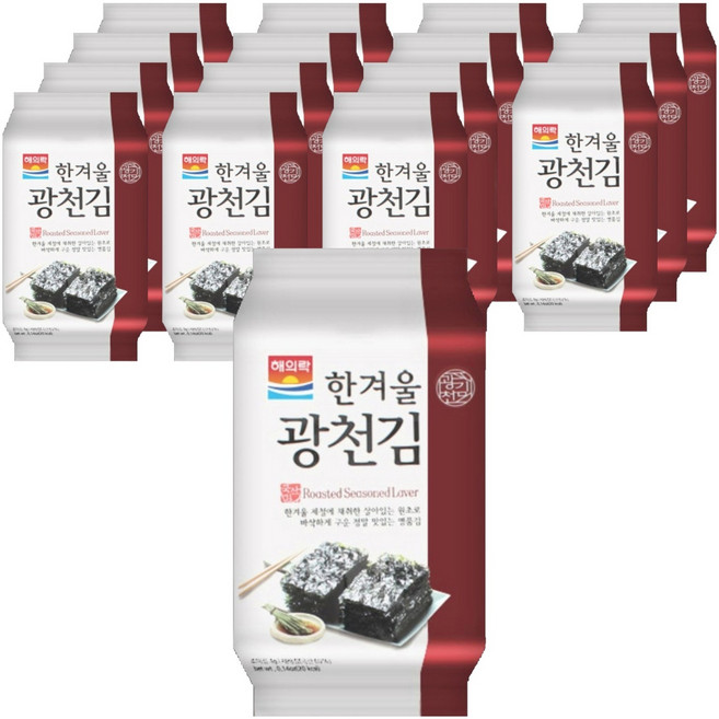 해의락 한겨울광천 도시락김, 5g, 16개