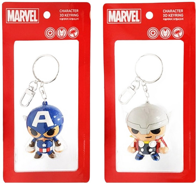 마블 캡틴 아메리카 + 토르 키링 세트