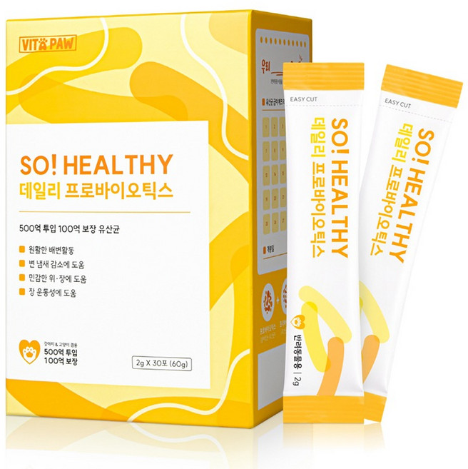 비타파우 반려동물 쏘헬시 데일리 프로바이오틱스 영양제, 60g, 장건강/유산균, 1개