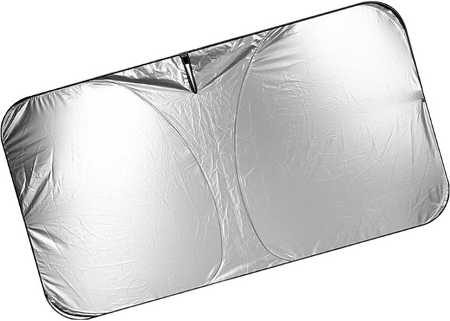 공유 원터치 차량용 앞유리 접이식 암막 햇빛가리개, 블랙 + 실버, 1개