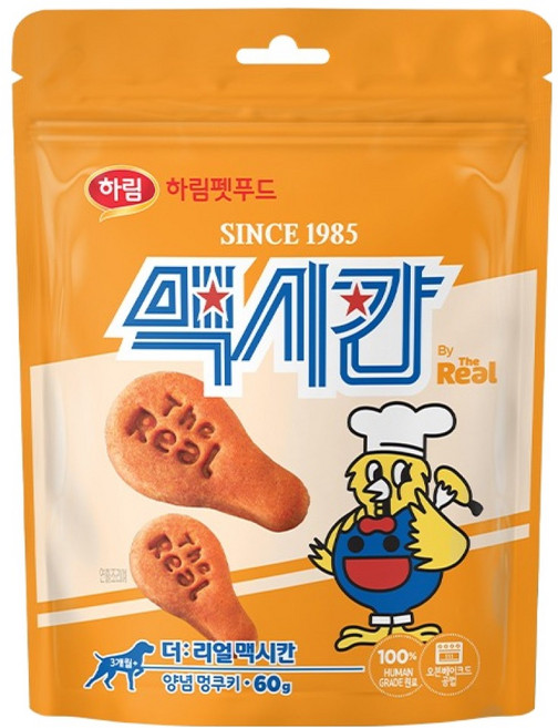 하림펫푸드 강아지 더리얼 맥시칸 양념 멍쿠키, 닭가슴살, 60g, 1개
