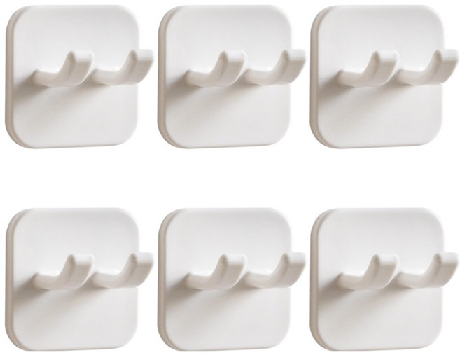 미누네 무타공 콘센트후크 콘센트걸이 플러그홀더, 화이트, 6개