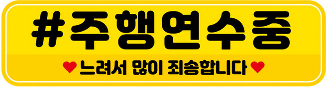 뭉키데코 차량 고휘도 반사 칼라 탈부착 자석 주행 연습중 스티커 280 x 75mm RMC_116, 혼합색상, 1개