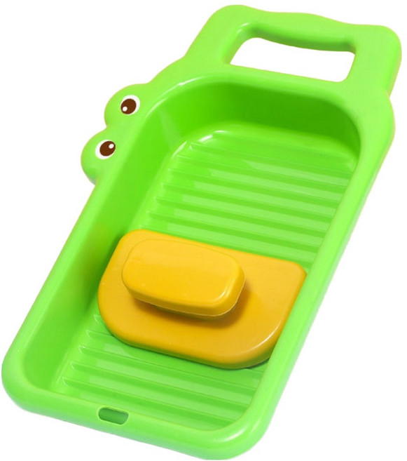 에스비 롤러형 속옷 양말 미니 손 빨래판 32 x 18 cm + 브러시 세트, 그린, 1세트