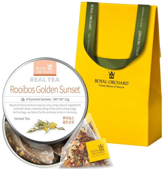 로얄오차드 루이보스 골든선셋 실버틴 싱글팩 차 티백 + 기프트박스 선물세트, 티백 6p + 기프트박스, 1세트