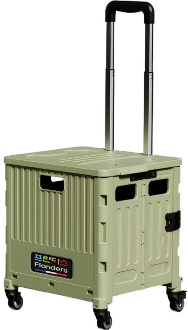 프란다스 접이식 쇼핑카트 70L C형, 그린, 1개