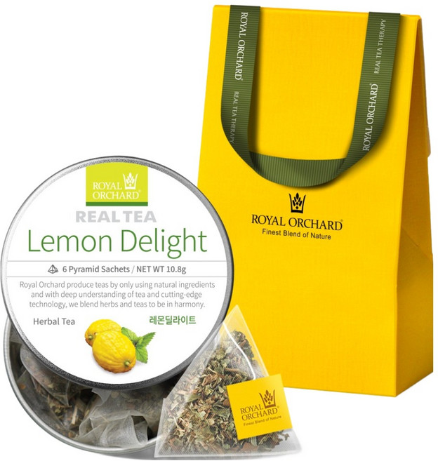 로얄오차드 레몬 딜라이트 티백 실버틴 싱글팩 + 기프트박스 세트, 단품, 1세트