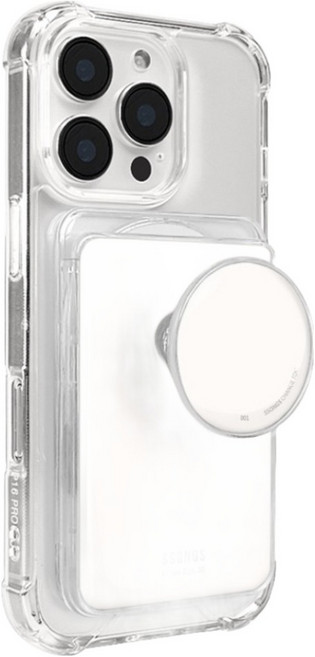 쏭스 맥세이프 컬러 에폭시 그립 3카드팩 톡홀더, 화이트, 1개