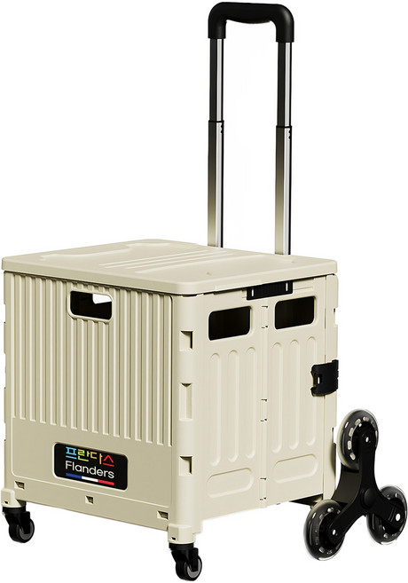 프란다스 접이식 쇼핑카트 50L B형, 아이보리, 1개