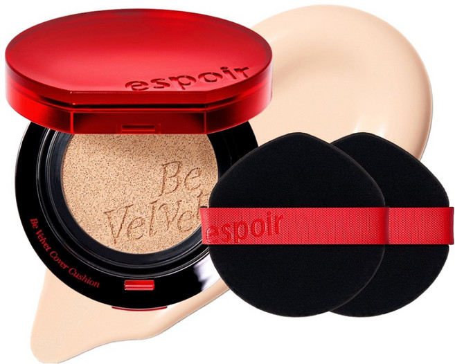 [New] 에스쁘아 비벨벳 커버 쿠션 파운데이션 13g + 퍼프 2p 세트, 13호 포슬린, 1개