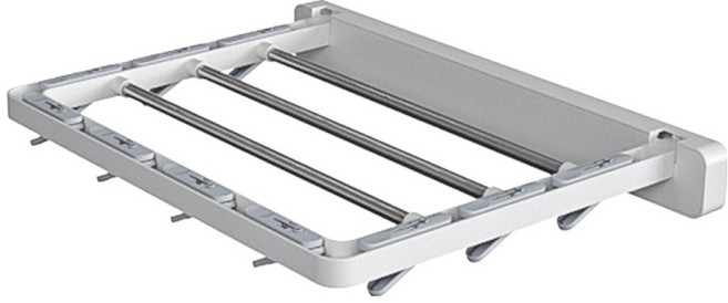 에스비 무타공 기숙사 원룸 초소형 벽걸이 빨래건조대, 흰색