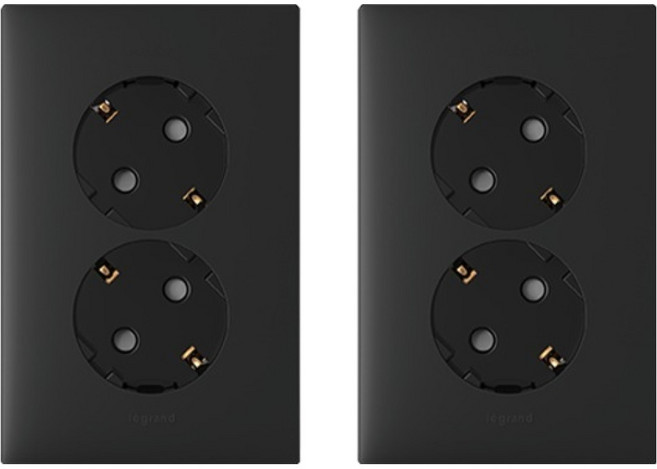 르그랑 아펠라 Simple 45도 핀타입 2구 매입콘센트 블랙, 2개