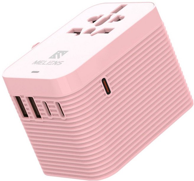 멜리언스 해외여행용 초고속충전 멀티어댑터 핑크 PD35W_M2, 1개
