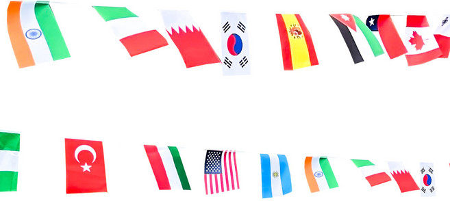 PARTYSHOW Vivid Poly 50個國家國旗 2條, 多色