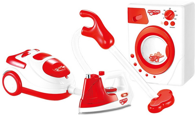 하늘썬별 리얼 마이홈 진공청소기 세탁기 주방놀이 dynast3203 3종 세트, 혼합색상, 1세트