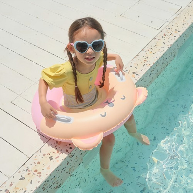 나이비 곰돌이 쿠션 보행기 튜브, 1개, 핑크