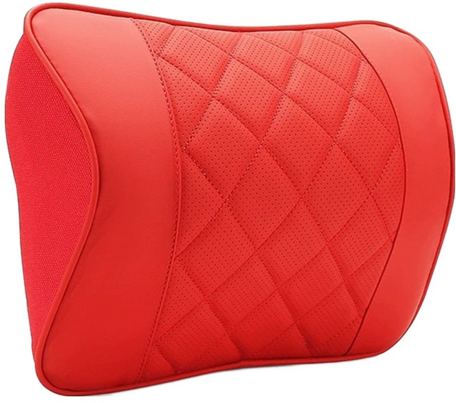 크로니클 투톤 풀라운드 전차종 호환 차량용 목쿠션, 레드, 1개