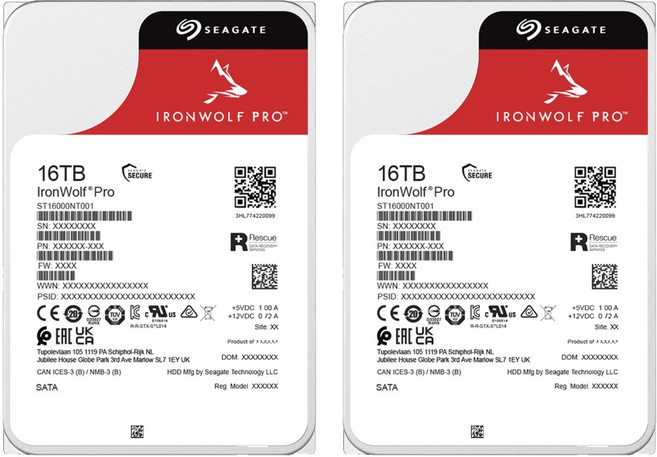 씨게이트 IronWolf PRO NAS용 HDD 2p, 16TB, ST16000NT001