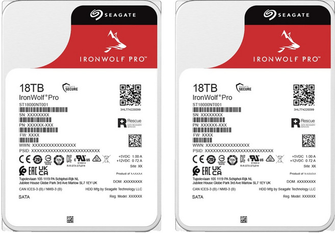 씨게이트 IronWolf PRO NAS용 HDD 2p, 18TB, ST18000NT001