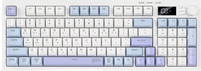 지클릭커 오피스프로 사일런스 M RGB 풀윤활 무소음 94키 LCD 블루투스 유무선 키보드, Sky City RC1, WK50, 제조사축