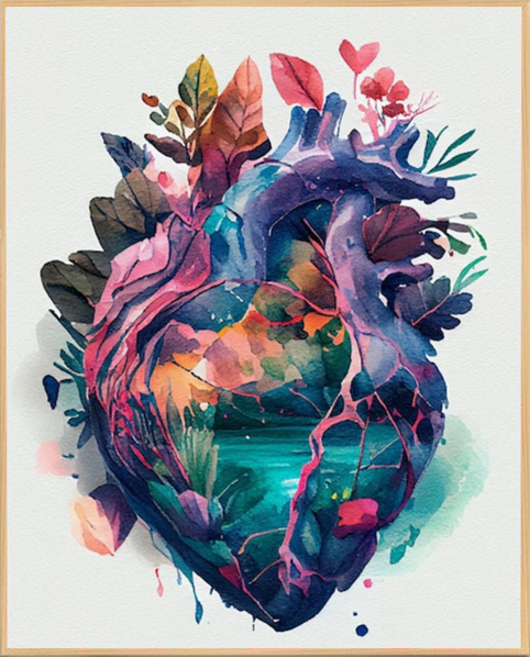 비엠디자인 화려한 느낌있는 보석십자수 하트 패턴 50 x 60 cm, C타입, 1개