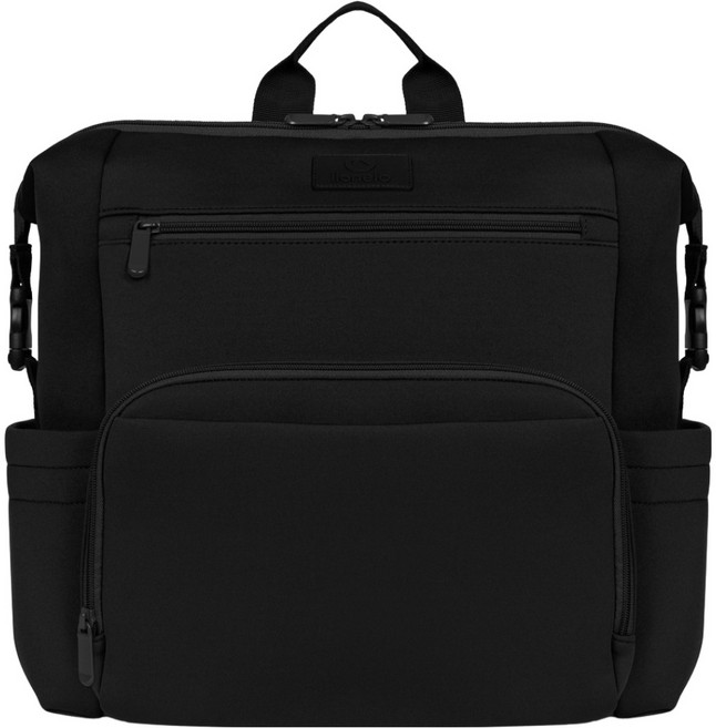 lionelo 多功能大容量時尚托特經典媽媽包 CUBE, 碳黑色