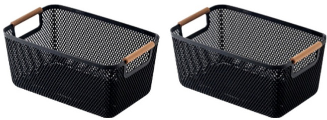 스카위즈 다용도 수납 바구니, 블랙, 2개