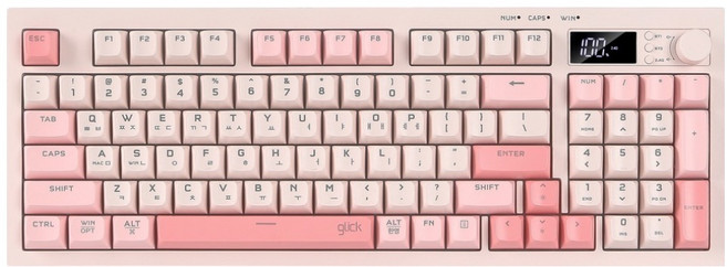 지클릭커 오피스프로 사일런스 M RGB 풀윤활 무소음 94키 LCD 블루투스 유무선 키보드, Coral RC1, WK50, 제조사축