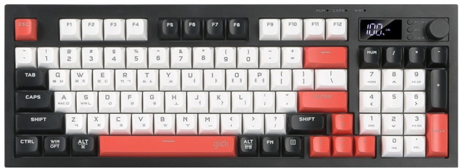 지클릭커 오피스프로 사일런스 M RGB 풀윤활 무소음 94키 LCD 블루투스 유무선 키보드, Poker RC1, WK50, 제조사축