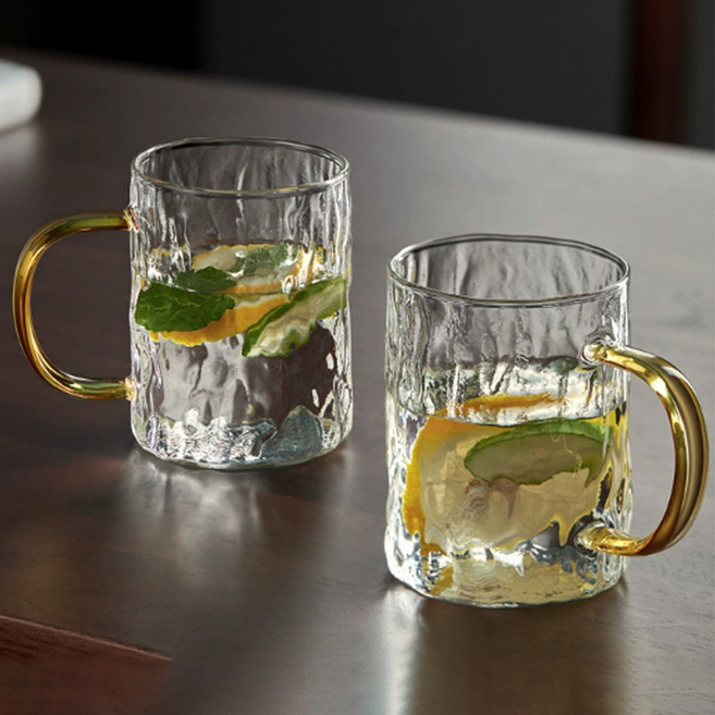 앞날창창 홈카페 아이스 커피 내열 유리 머그컵 300ml 2종, 혼합색상, 1세트
