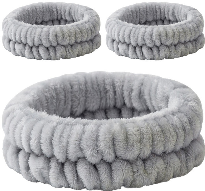 난리시스터즈 심플 세안밴드, 3개, 17 그레이 세줄밴딩