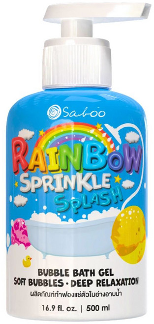 Saboo 護膚泡泡露 彩虹瀑布 500ml 寶寶沐浴露 溫和不刺激, 1瓶