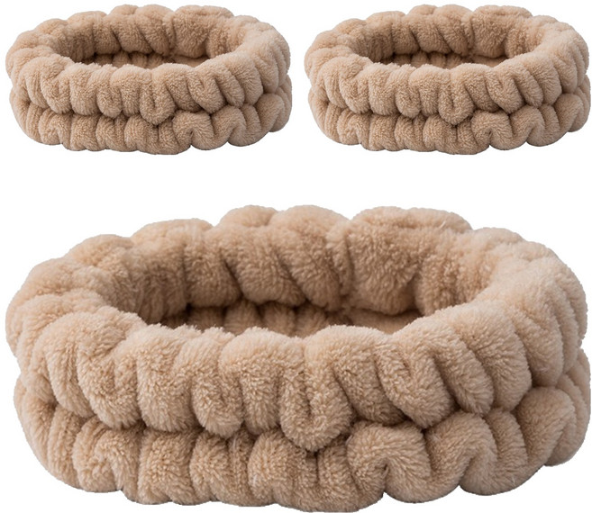 난리시스터즈 심플 세안밴드, 3개, 21 카키 세줄밴딩