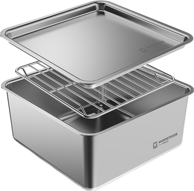 바겐슈타이거 연마제 없는 콰트라트 캐니스터 스텐304 3종 세트, 뚜껑 + 랙 + 캐니스터, 1세트