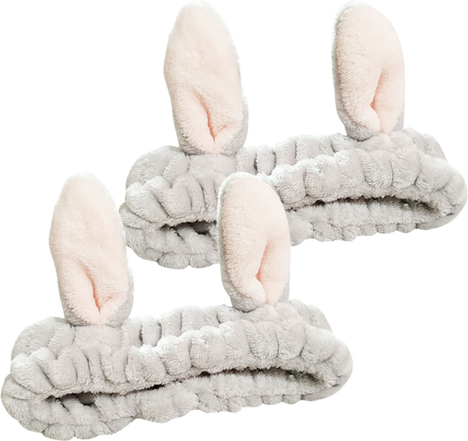 난리시스터즈 토끼귀 세안밴드, 2개, 회색