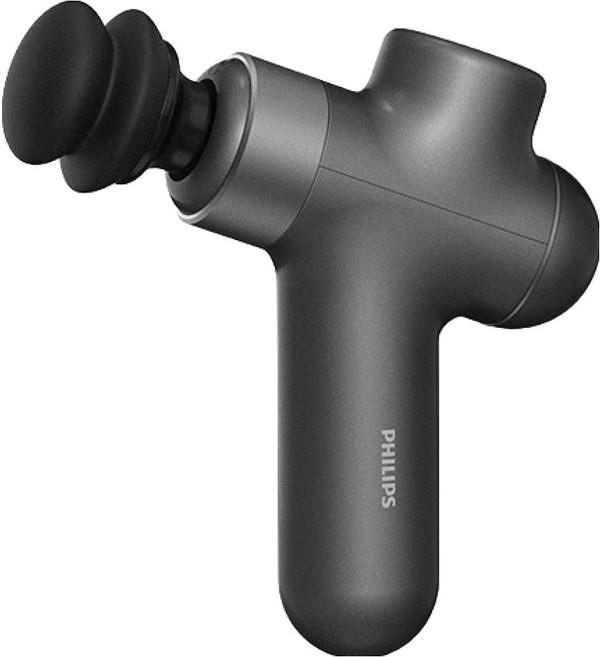 필립스 초경량 4종 헤드 마사지건, PPM7317, 다크 그레이