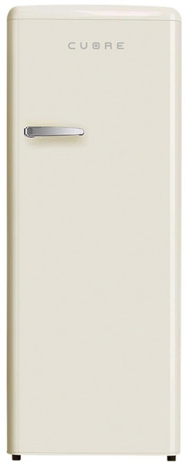 쿠오레 레트로 219L 일반형 냉장고 방문설치, 크림 베이지, CRR-219E