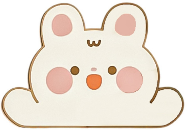 小麥購物 硅藻泥動物地墊 大白萌兔 C590, 米色, 1個