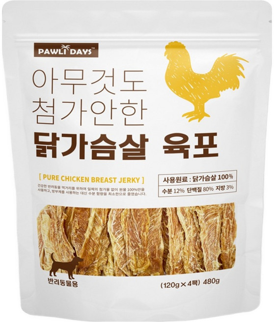폴리데이 강아지 아무것도 첨가안한 육포, 480g, 1개, 닭가슴살